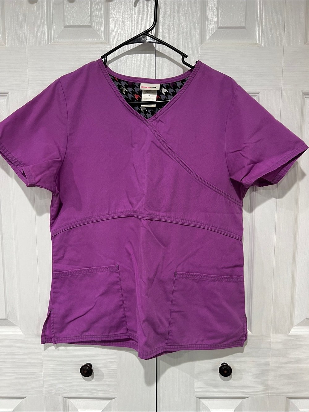 Scrubstar Purple Women's Mock Wrap Scrub Top